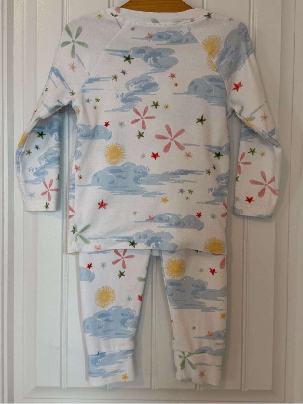 Hill House Home Tiny Pajama Set Size 3-4Y Cloud Print Organic Cotton Girls PJs - Picture 3 of 5
